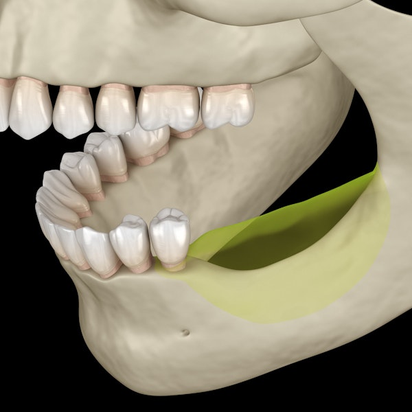 3D Illustration of Jaw Bone Close-Up