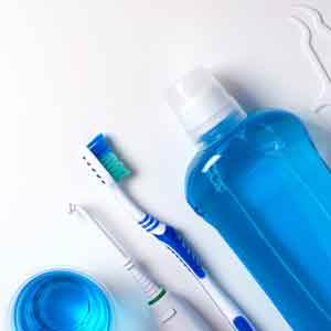 tooth brushes and mouthwash